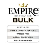 Sensationnel Empire bulk braiding – deep body human hair braids for knotless boho box or curly loose wave styles - 1 pack (22 inch, 1 JETBLACK)