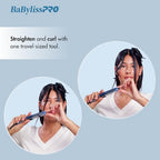 BaBylissPRO Nano Titanium Prima2000 Ionic Styling Iron, 3/4" stainless steel travel/mini iron, all hair types