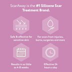 ScarAway Advanced Silicone Scar Sheets for C-Section, Reusable Strips (1.5” x 7”) for Hypertrophic and Keloid Scars from C-Section & Other Surgeries, 4 Sheets