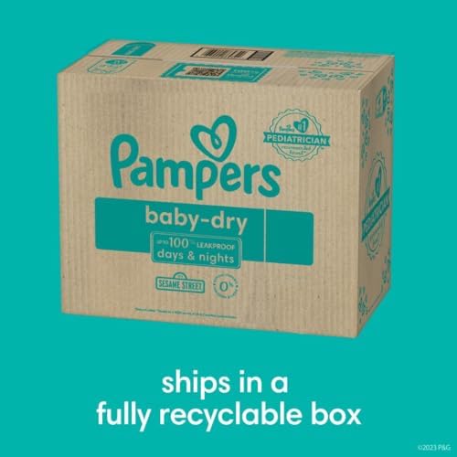 Pampers Baby Dry Disposable Baby Diapers Starter Kit, Sizes 1 (252 Count) & 2 (234 Count), with Sensitive Water Based Baby Wipes 12 Flip-Top Packs (1008 Wipes Total)
