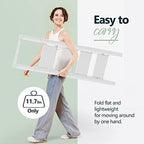WOA WOA 4 Step Ladder, Ladders for Home, Anti-Slip Pedals, Aluminum Step Stool Foldable, Lightweight to Move, Ease of Storage, Reach 9ft for Closet Kitchen Library, Hold 300lbs - White
