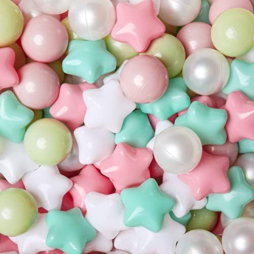 GOGOSO Ball Pits Balls for Toddlers Pack of 50 100 200 Plastics Shape Ball Non-Phthalate Non-BPA Non-Toxic 2.2-Inch Crush Proof Play Balls