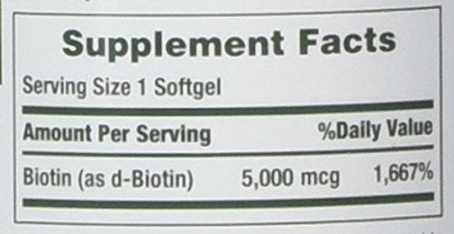 Nature's Bounty Biotin 5000 mcg, 60 Quick Dissolve Tablets (Pack of 2)