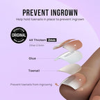 BTArtbox Press on Toenails Short, Pink Ombre Toenail Press Ons Square for Women, Light Weight & Fit Perfectly Press on Toe Nails with Glue, Fake Toenails in 16 Sizes- 32 Toenails Kit, Baby Boomer Pink