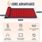 New Leather Red Light Therapy Mat with Neck Support, Dual-Wavelength for Enhanced Pain Relief, 19.0 * 35.8In
