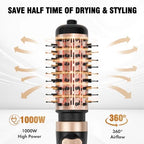 DAILYLIFE Rotating Hair Dryer Brush, Spinning Hair Dryer Brush with 2 Brushes (1.5" & 2"), Ionic Technology, Less Damage & Less Frizz