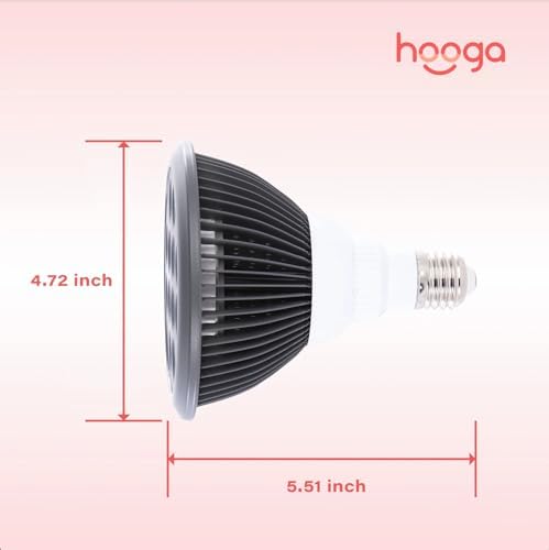 Hooga Red Light Therapy, Red and Near Infrared Wavelengths, Dual Chip 12 LEDs for Skin, Pain Relief, Anti Aging, Muscle Recovery, Performance, Energy. Handheld, Power Cord Included. HG24.