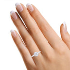 Finecreation USA 2ct Round Cut Lab Created Diamond Solitaire Engagement Ring, Sterling Silver 925 (pink, 6)
