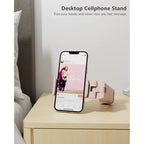 MiiKARE Airplane Travel Essentials Phone Holder, Universal Handsfree Phone Mount for Flying with 360 Degree Rotation, Accessory for Airplane, Travel Must Haves Phone Stand for Desk-Black&Pink