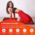 Red Infrared Light Therapy Mat for Body, 31.75" x 11.5" Red Light Pad Upgraded 3 Chips in 1 Beads 360pcs LEDs 660nm 850nm RLT Device for Body Back Shoulder Knee Joint Pain Relief, Ideal Gift