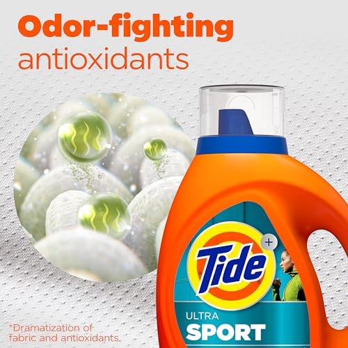 Tide Plus Febreze Sport Odor Defense HE Turbo Clean Liquid Laundry Detergent, 105 fl oz, 74 loads