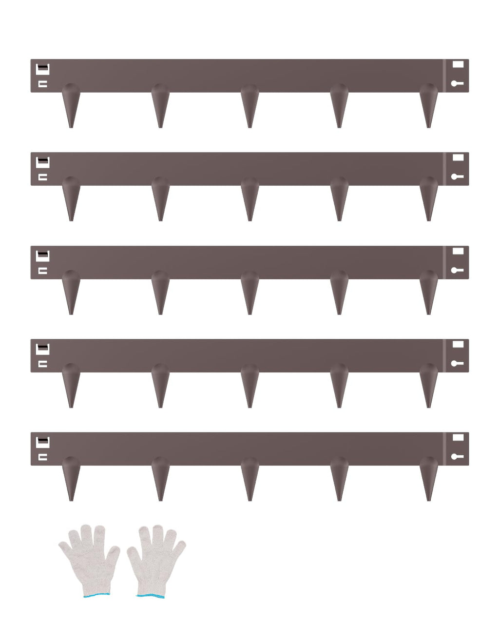 VEVOR Steel Landscape Edging, 5 Packs 39 x 3 in Rust-Resistant Metal Landscape Edging, Bendable Garden Edging Border, Heavy Duty Lawn Edging, Easy-to-Install, Flower Bed Yard Pathway Divider Brown