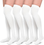 Aoliks Compression Socks for Women & Men, White Thigh High Support Socks for Nurses Fyling Pregnancy