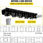 VEVOR Trench Drain System, Channel Drain with Metal Grate, 5.9x5.1-Inch HDPE Drainage for Garage Floors, Black Plastic Trench with End Caps, 3x39 Grate - 3 Pack