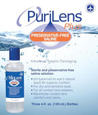Purilens Plus Preservative-Free Contact Lens Saline 120ml (4 fl. oz.) 3 Pack