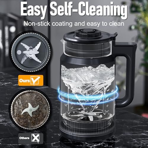 𝟲 𝗶𝗻 𝟭 Nut Milk Maker, 27oz(800ml) Homemade Almond, Oat, Coconut, Soy, Plant Based Milks and Non Dairy Beverages, Soy Milk Maker Machine with Delay Start/Keep Warm/Self-Cleaning/Boil Water