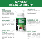 STAY ALIVE Saw Palmetto Extract Capsules w/Cranberry & Pumpkin Seed Oil, 120 Vegan Pills for Hair, U.T & Prostate, Pure Saw Palmetto for Men and Women, Non-GMO, Gluten Free Pumpkin Seed Supplement