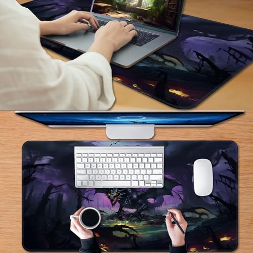 for MTG Game Playmat, for Magic TCG Rubber Play mat,Tabletop Card Playmats with Smooth Surface,Trading Card Inked Game Mat,Battle Game,Black Forest Dragon