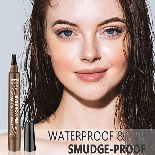 Eyebrow Pen - iMethod Upgrade Eyebrow TattooPen, Eyebrow Makeup, Long Lasting, Waterproof and Smudge-proof, Dark Grey