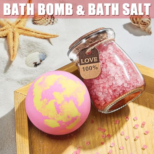 Birthday Gifts for Women Friendship, Rose Relaxing Spa Gifts Basket for Women Self Care Gifts Thank You Gifts Bath Set Valentines Day Gifts for Her Mom Sister Friends Wife Daughter Teacher Girlfriend