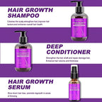 Hair Growth Shampoo and Conditioner Set With Rosemary, Biotin, Argan, and Castor Oils for Thinning, Damaged, Curly Hair