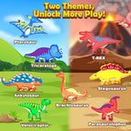 102PCS Dinosaur Toys Magnetic Tiles with 8 Dinosaurs for Kids 3-5 5-7, Jurassic Scenes Dinosaur World Set, Magnetic Blocks Kids Sensory Toys for Boys & Girls Ages 3+, Classroom Must Haves