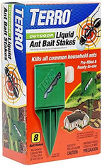 Terro T1812 Outdoor Liquid Ant Killer Bait Stakes - 8 Count (0.25 oz each) (2 Pack)