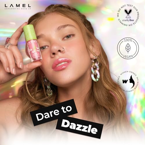 Lamel Dazzle Glow Crystal Clear Lip Gloss - Hydrating, Non Sticky, High-Glossy Lip Gloss - 408 Cherry Cola