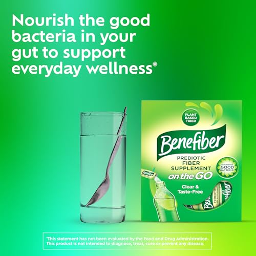 Benefiber On The Go Prebiotic Fiber Supplement Powder for Digestive Health, Daily Fiber, Unflavored Stick Packs - 36 Sticks (Pack of 2)