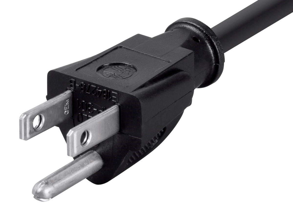 Monoprice Extension Cord - NEMA 5-15P to NEMA 5-15R, 15 Amp, 1875 Watt, 3-Prong, 16AWG, 20 Feet, Black