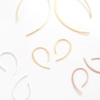Upside Down Hoop Earrings - 18K Gold Plated Wire Threader Hoops for Women