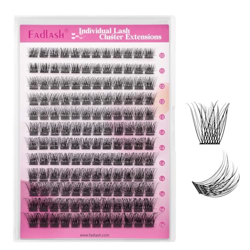 Lash Clusters 10-16mm 144pcs Mixed Tray Individual Lashes D Curl Individual Lashes Cluster Eyelash Extensions DIY Lash Extensions Eyelash Clusters Eyelash Extension Kit at Home (J03-0.07D, 10-16mm)