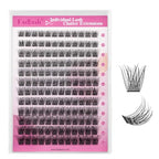 Lash Clusters 10-16mm 144pcs Mixed Tray Individual Lashes D Curl Individual Lashes Cluster Eyelash Extensions DIY Lash Extensions Eyelash Clusters Eyelash Extension Kit at Home (J03-0.07D, 10-16mm)