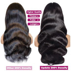 Body Wave Lace Front Wigs Human Hair Pre Plucked 13x6 HD Transparent Lace Frontal Wigs Human Hair 200% Density Glueless Brazilian Virgin Human Hair Wigs for Black Women With Baby Hair 20 Inch