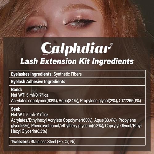 Lash Extension Kit 30D&50D Eyelash Extension Kit D Curl Lash Clusters Kit with Lash Bond and Seal 560 Pcs Natural Lashes Extension Kit with Lash Tweezers by Calphdiar (30D+50D-D-8-16MIX KIT)