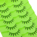 outopen 7 Pairs Manga Lashes Japanese Anime Cosplay Eyelashes Spiky Wet Look Lashes Asian False Eye Lashes Clusters (B07-Manga Lashes 7 Clusters 8-12MM)