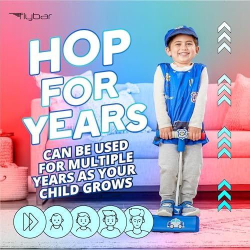Flybar My First Foam Pogo Jumper for Kids Fun and Safe Pogo Stick for Toddlers, Durable Foam and Bungee Jumper for Ages 3 and up, Supports up to 250lbs