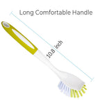 Dish Brush with Handle, Stiff Bristles Dish Scrubber for Pots, Pans & Sink Cleaning, 5 Pack