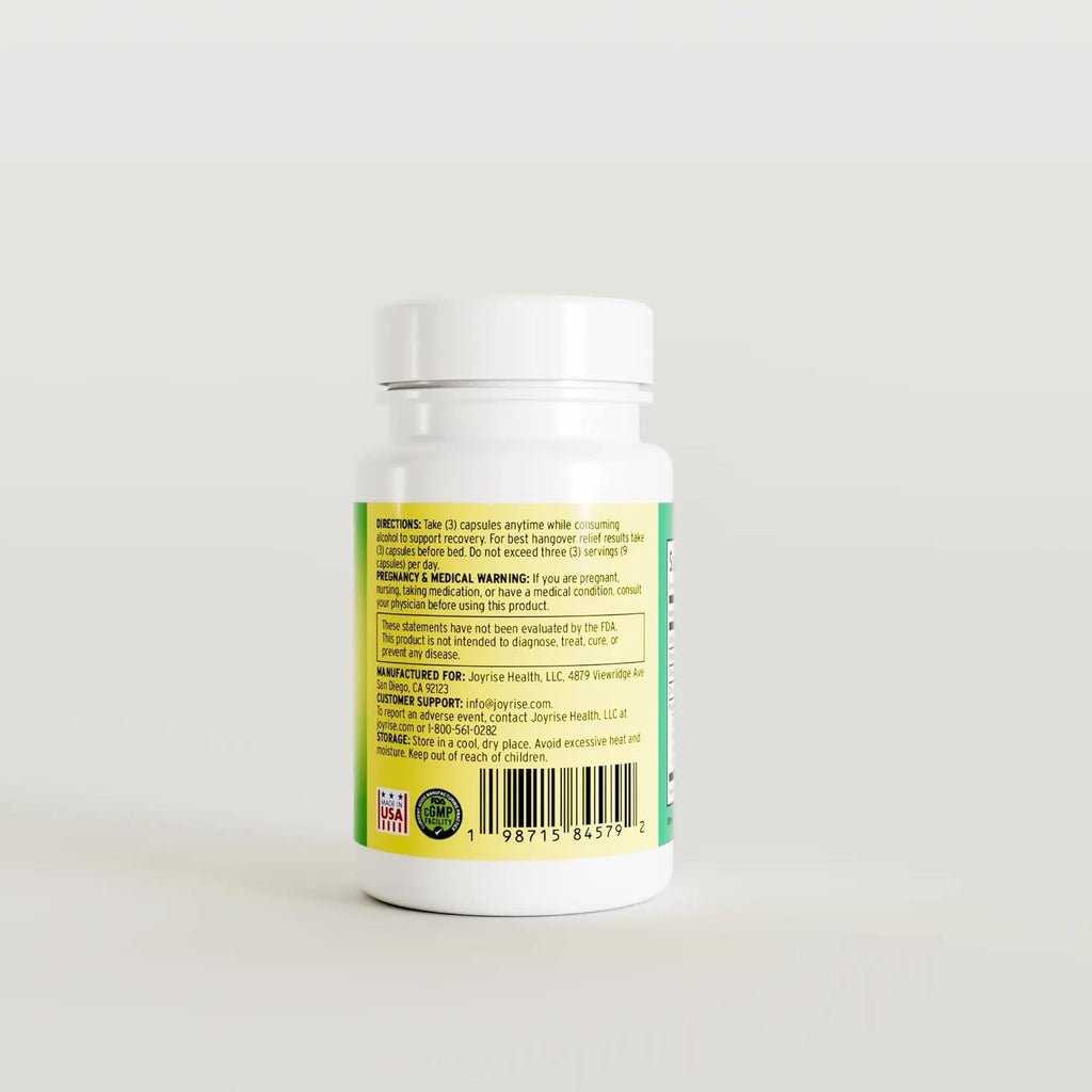 Joyrise® After Drinking Aid – Fast Acting Capsules with DHM – Alcohol Metabolism Support, Liver Health, Rapid Bioavailability & Body Replenishment – 45 Capsules (15 Servings)