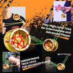MAGICYOYO V3 Dual Purpose Metal Yoyo for Kids 8-12 & Adults, Responsive Yoyo Professional and Unresponsive Yo yo for Adults, Trick Yo-yo with 12 Strings, Bearings & Carry Case（Golden Red Splash）