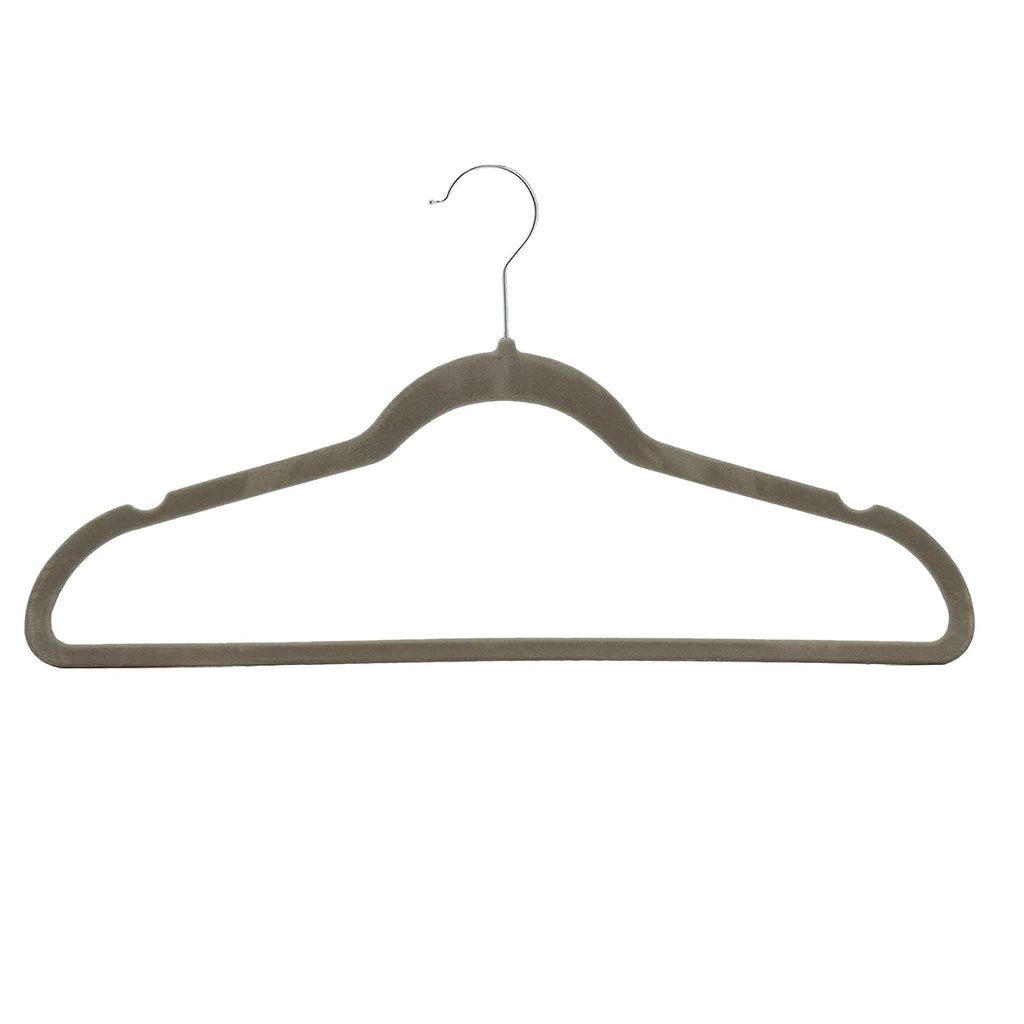 Amazon Basics Slim Velvet Non-Slip Space Saving Suit Clothes Hangers, Sturdy Metal, Gray/Silver, 30-Pack