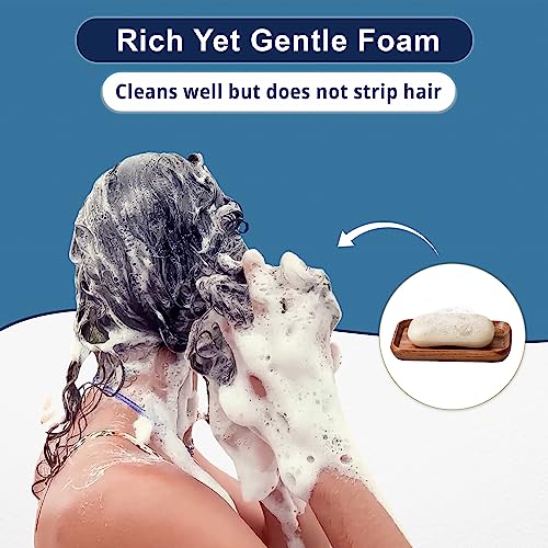 Shampoo Bar for thin hair with Argan Oil & Kiwi, Gentle foam, Natural, Green, SLS free, Sulfate Free, Soap-Free, Zero Waste, Vegan, 3.53 Oz