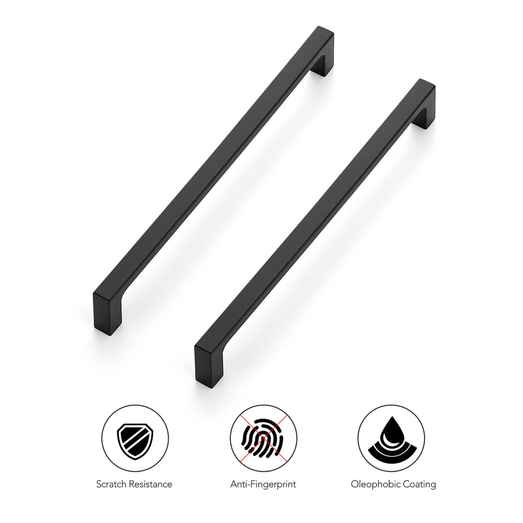Ravinte 30 Pack 7-1/2 inch Hole Centers Matte Black Cabinet Pulls Kitchen Cabinet Handles Solid Drawer Pulls Kitchen Cabinet Hardware Kitchen Zinc Alloy Drawer Handle Square Bar Cabinet Drawer Handles