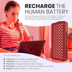 Hooga Red Light Therapy Panel for Face & Body, 60 LEDs, 660nm & 850nm Near Infrared, Timer for Pain Relief, Skin Health, Anti-Aging, Sleep, Energy & Recovery, Includes Hanging Kit & Handle - HG300