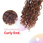 Niseyo Goddess Box Braids Crochet Hair 14 Inch 8 Packs Short Crochet Box Braids Pre Looped Curly Ends Boho Style Synthetic Hair (30#/Medium Dark Brown)