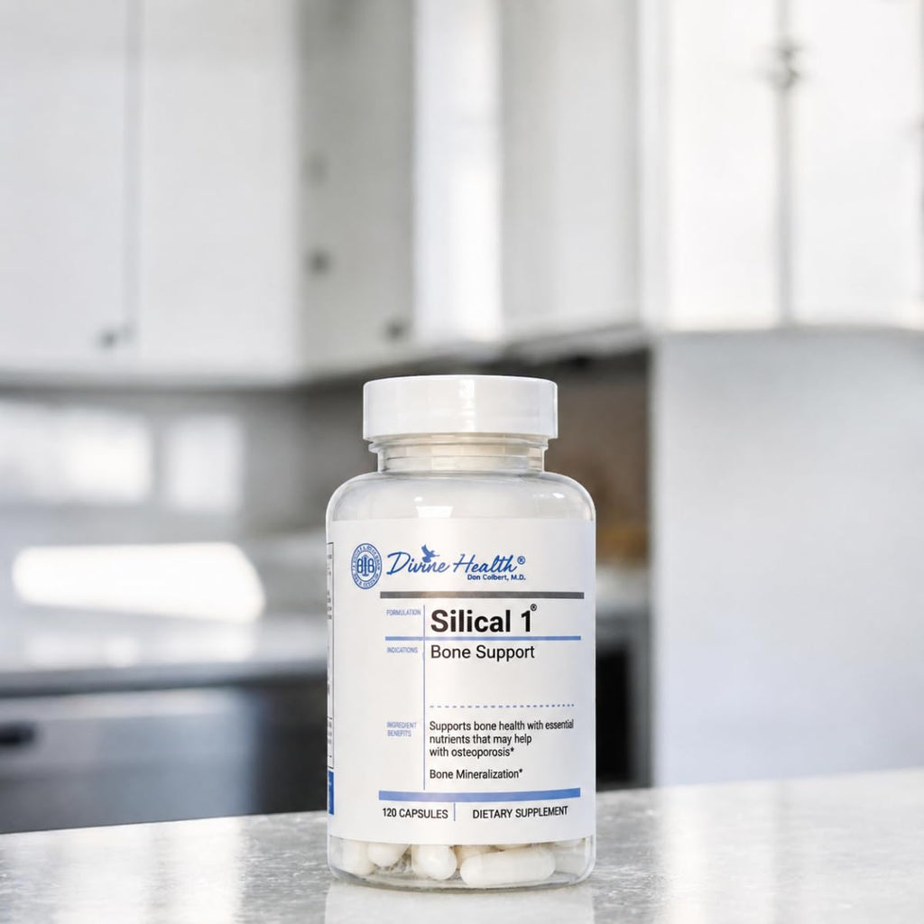 Dr. Colbert, MD Silical 1 | by Divine Health | Formulated by Dr. Chad Price, MD | Support Bone Strength | Vitamin D3 | Calcium | Magnesium | 120 Capsules