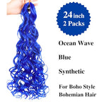 Blue Curly Braiding Hair Crochet Braids for Black Women Ocean Wave Braids Hair Extensions for Boho Braids Hypoallergenic Itch Free