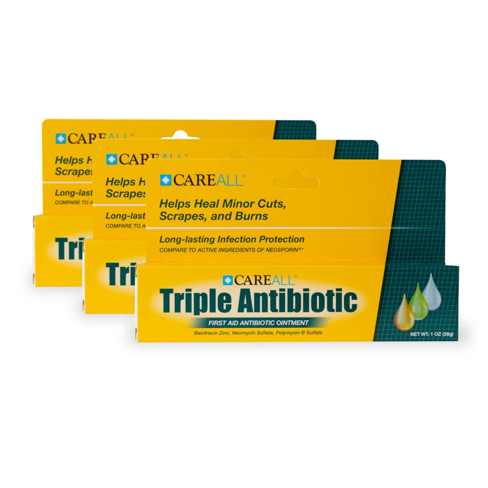 CareAll Triple Antibiotic Ointment 1.0 oz (3 Pack), First Aid Ointment for Minor Cuts, Scrapes, and Burns to Help Prevent Infection, Compare to The Active Ingredients of Leading Brands