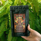 Bones Coffee Company New World Tour Gift Set Samples Pack with Coffee Mug Medium Roast Ground Low Acid Flavored Coffee Beans (4 oz, Pack of 5)
