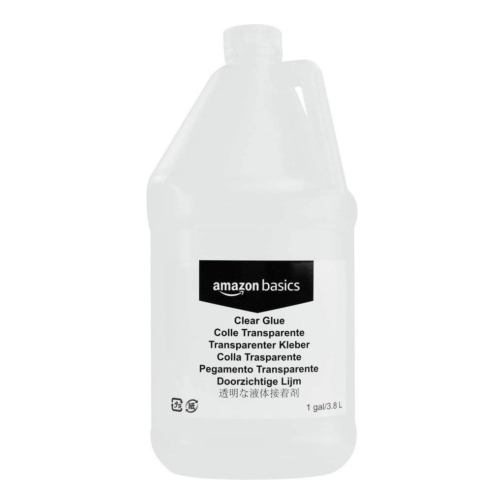 Amazon Basics All Purpose Washable Clear Liquid School Glue for Making Slime, Paper, Cardboard, Wood, Craft Projects, 128 fl oz